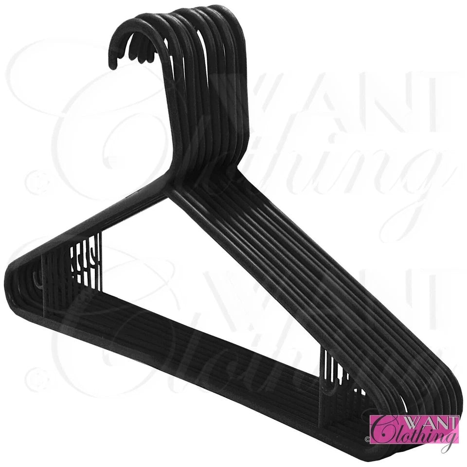 MULTI COLOURS COAT HANGERS STRONG PLASTIC CLOTHES TROUSER GARMENT NEW