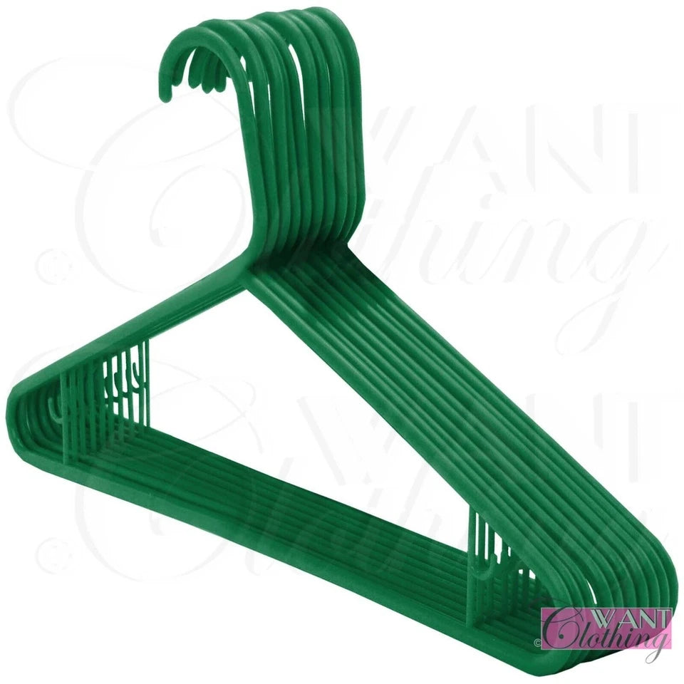 MULTI COLOURS COAT HANGERS STRONG PLASTIC CLOTHES TROUSER GARMENT NEW