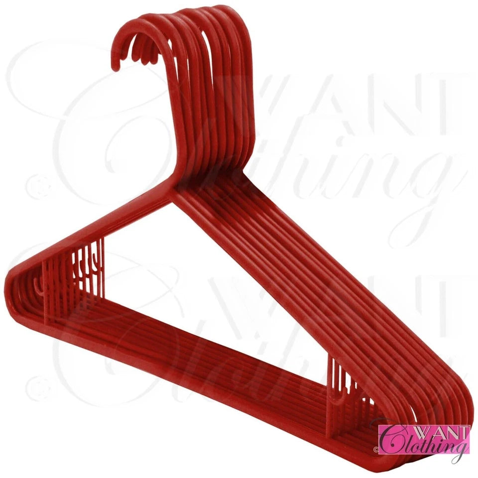 MULTI COLOURS COAT HANGERS STRONG PLASTIC CLOTHES TROUSER GARMENT NEW